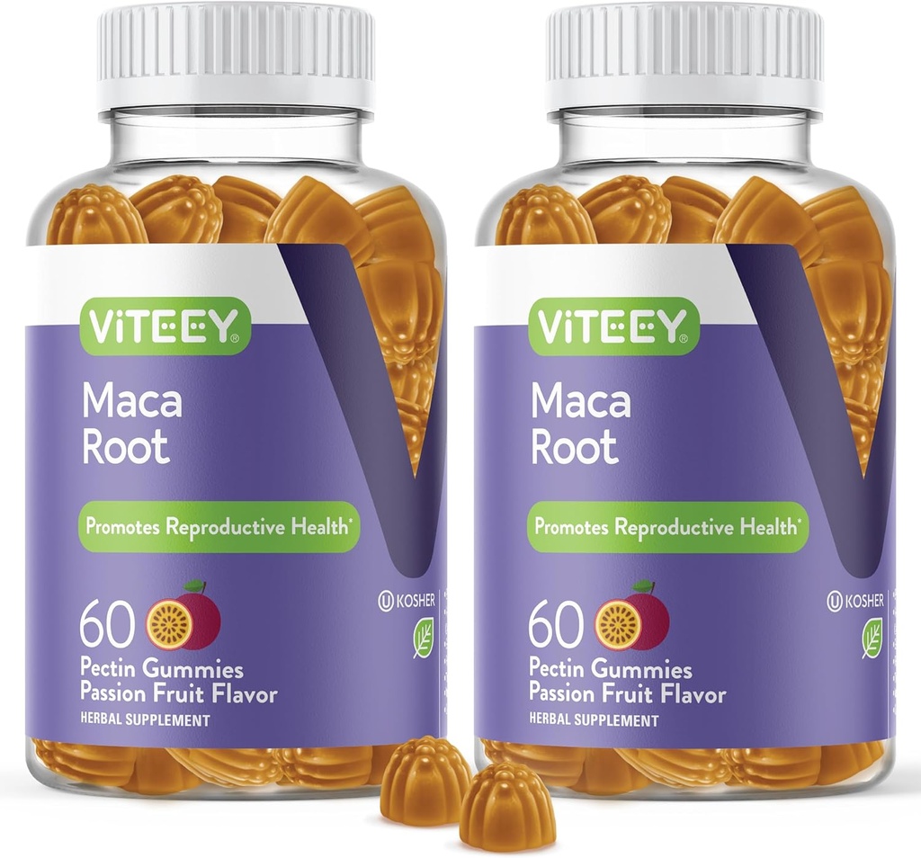 Viteey Black Maca Root Gummies - Drive, Passion & Energy Support - Black Maca Root for Men &amp; Women - Vegan, Gluten Free - 120 Conde