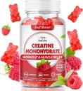 softbear Creatine Monohydrate Gummies for Hombre Mujeres, Vegan Creatine Suplemento 5000mg Creatine HCL Pre Workout Gummies for Muscle Builder Strength Raspberry Flavor 60 Conde