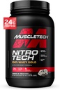 MuscleTech Whey Protein Powder , Nitro-Tech Whey Gold Protein Powder , Whey Protein Isolate Smoothie Mix , Protein Powder for Women &amp; Hombre , Cookies y Crema, 2 lb (28 Servings) - paquete puede variar