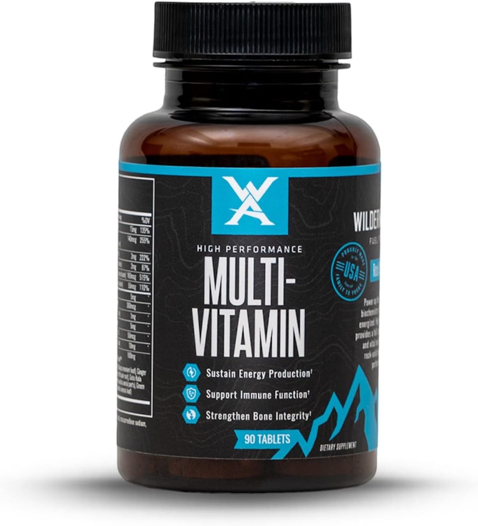 Athlete de Wilderness - Vitamina Multi de Alto Rendimiento ← Multivitamina diaria para hombres y mujeres - Suplemento de vitaminas de adultos con cromo y vanadio - Multivitamina de hombres " mujeres