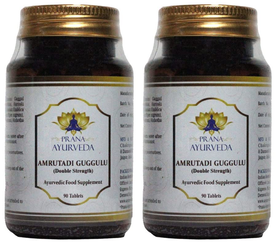 AMRUTADI GUGGULU (Double Strength) - 90 Tablets - Traditional Ayurvedic Formula (Pack of 2)