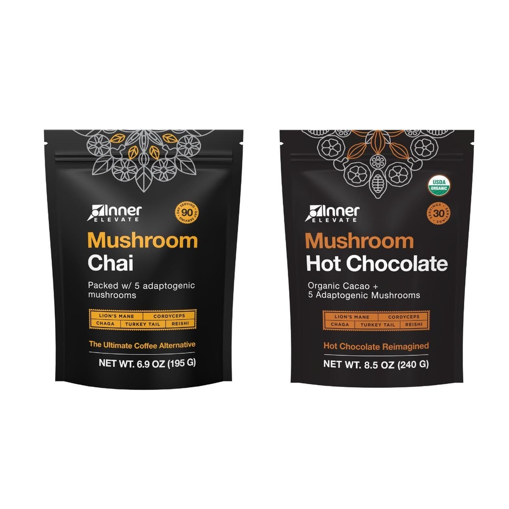 Mushroom Chai (90 Servings) + Mushroom Hot Chocolate
