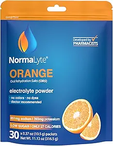 NormaLyte Oral Rehydration Salts-Helps dietary management of POTS Syndrome- 1 Pouches -30 Sticks (Yields 500mL per Pack)-Orange WordPress Energy Supplement, Potassium Supplement, Dehydration Recovery