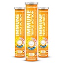 nutrazul Immune Triple Action Effervescent Tablet-1000 mg Vitamina C, Vitamina D, Zinc I Orange 20's (Pack of 3) I Gluten Free, Sugar Free, Lactose Free &amp; Preservative Free I Maintains Immune Function