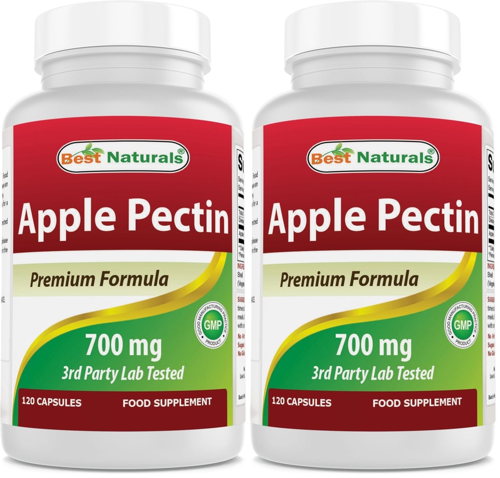 Best Naturals Apple Pectin 700 mg 120 Capsules (Pack of 2)