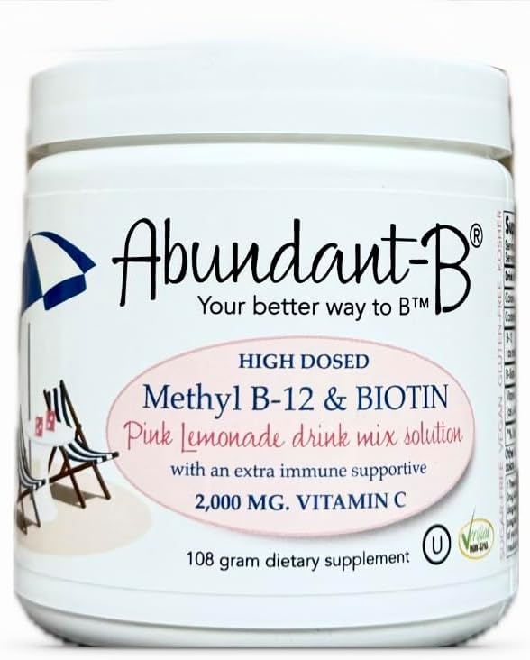 Suficiente-C Abundant-B Methyl B-12 y Biotin Pink Lemonade Energy Drink Mix Solution - Flavor w/Function in each Refreshing sip!