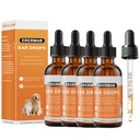4 Pack Dog Ear Drops, Dog Ear Cleaner Drops, Ear Infection Treatment for Dogs and Cats, Natural Herbal Ear Cleaning Solution for Dirty,Itchy,Smelly,Inflammed Pet Ears, 2 oz with Dropper