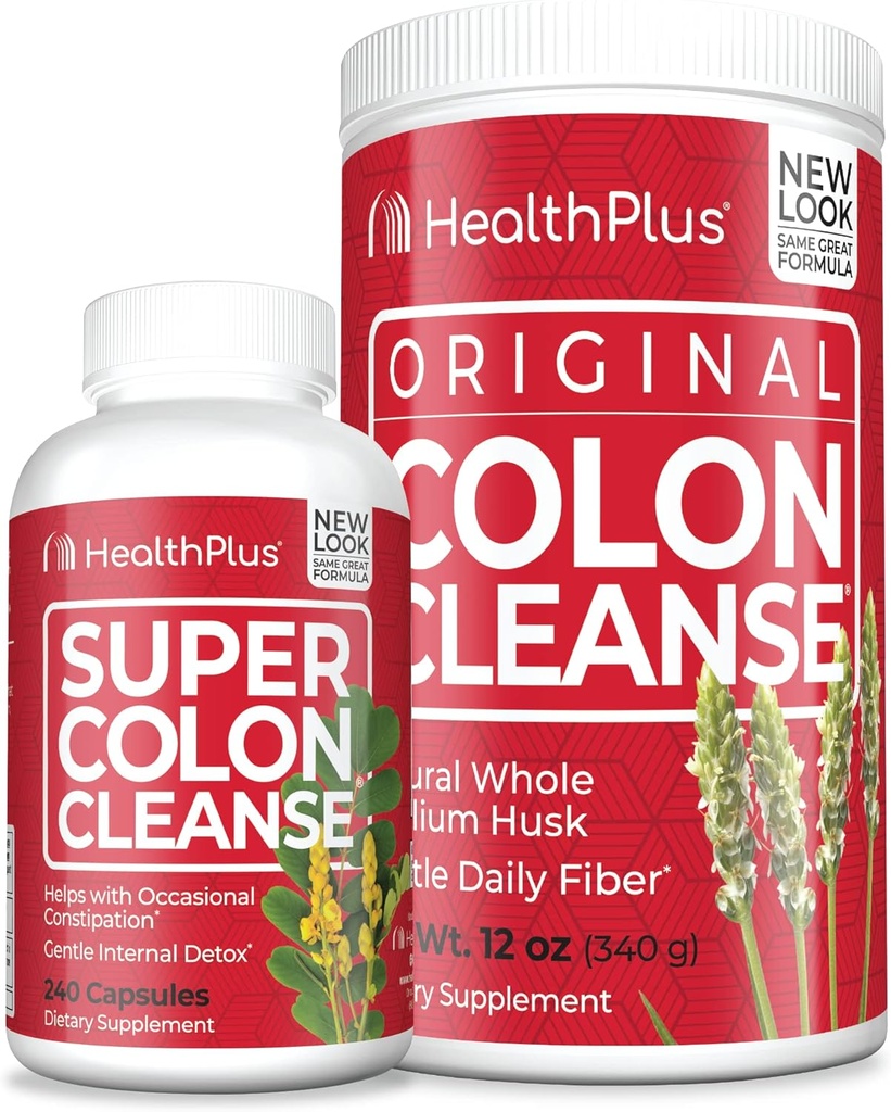 Health Plus Super Colon Cleanse (240 cápsulas) " Colon Cleanse (12 onzas/48 piezas) Bundle