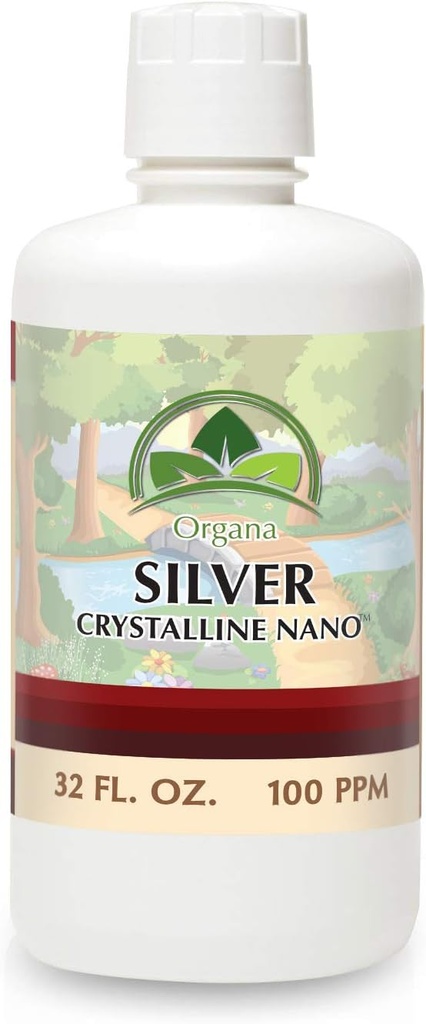 Organa Cristalina Nano Colloidal Plata - 100 PPM - 32 oz Botella