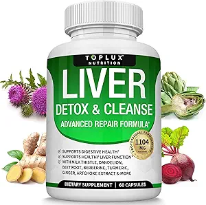 Liver Cleanse Detox " Repair Formula Liver Detox Suplemento – Milk Thistle with Dandelion, Artichoke, Turmeric, Beet Root, Turmeric " More for Natural Fast Herbal Cleaning Non-gmo Vegan 60 cápsulas