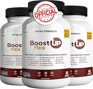 Boost Up Max Male Health Supplement – with Calcium, Zinc &amp; Proprietary Blend for Vitality & Strength, 180 Capsules (3 Pack)