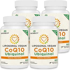 1000mg Liposomal CoQ10 Ubiquinol, 240 Vegan Softgels, High Absorption Ubiquinol CoQ10 Suplemento, Active Antioxidant Form of Coenzyme Q10 for Heart Function & Energy Production