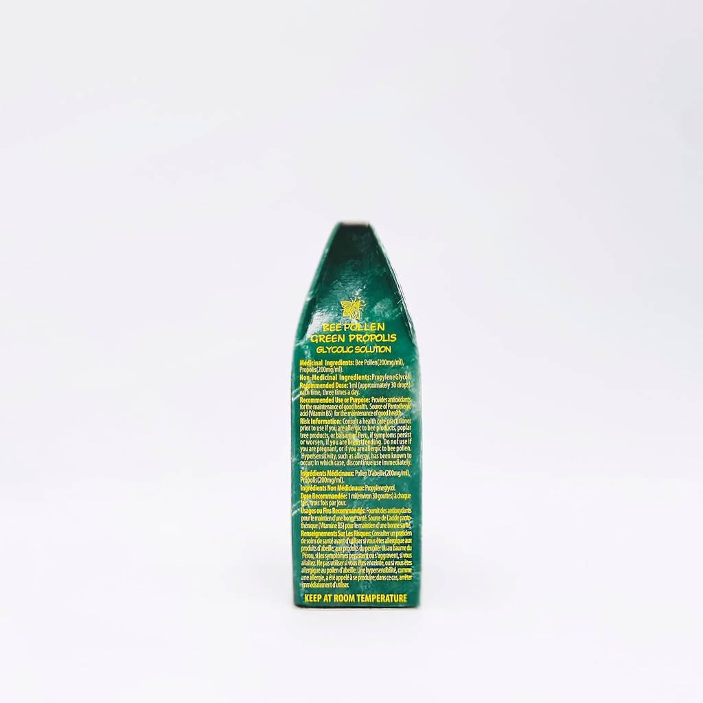 Distribuidor oficial - 1 Bottle Apiario Silvestre Bee Pollen &amp; Brazil Green Bee Propolis Liquid - Glic extract-Non Alcoholic, Wax Free, Sugar Free