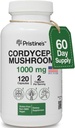 PRISTINE'S Cordyceps Mushroom Capsules - 60 Day Supply 1000 MG - Athletic Performance, Endurance & Immunity Adaptogen Supplement - Anti Aging Support Antioxidant
