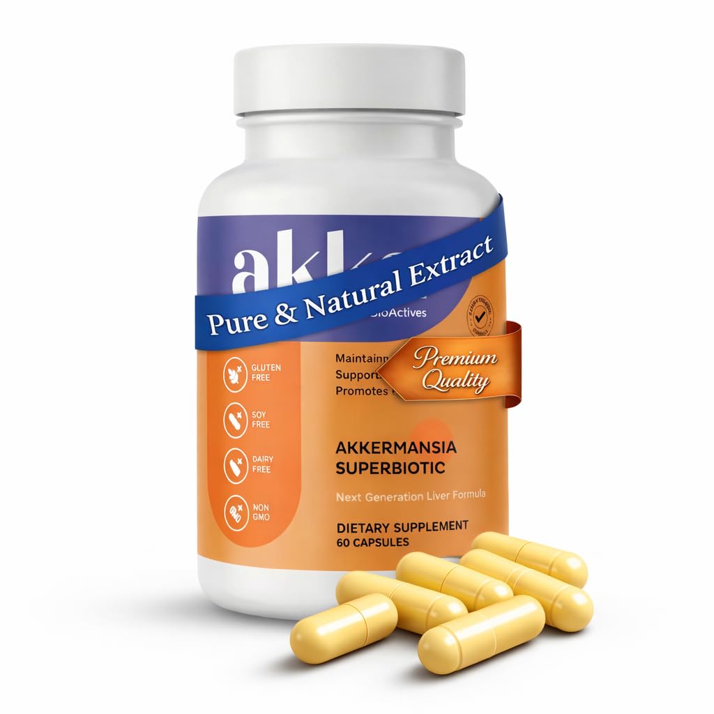Akka-A Akkermansia Probiotic Liver Cleanse Detox & Repair, Easy Everyday Use, Simple Daily Format, 60 Count (Pack of 1)
