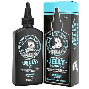 Bossman Jelly Beard Oil for Hombre (4 oz, Magic Scent) – Softens, Moisturizes > Condiciones con ingredientes naturales