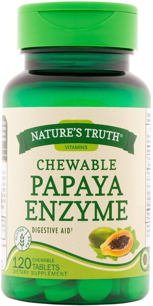Nature's Truth Chewable Papaya Enzyme - 120 Tablets, Pack of 6
