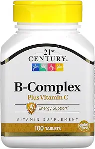 Complejo de vitamina B con cápsulas de vitamina C 100