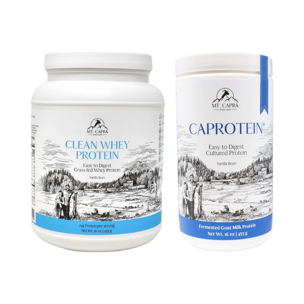 Mt. Capra Clean Whey Protein (Vanilla Bean) and Caprotein
