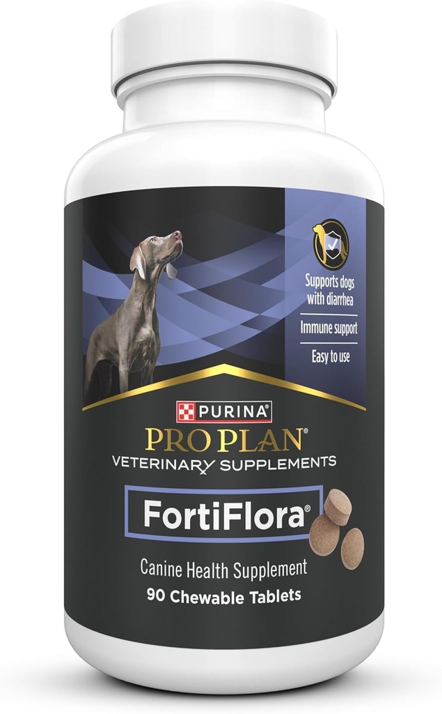 Purina Pro Plan Veterinary Supplements FortiFlora Chewable Dog Probiotic Supplement Tablets - 90 ct. Canister