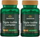Swanson Triple Iodine Complex-Natural Supplement for Vital Thyroid Support-Promotes Función metabólica, Aumento de la producción de células rojas de sangre, & Heart Health-(60 Veggie Capsules, 12.5 mg cada uno) 2 Pack