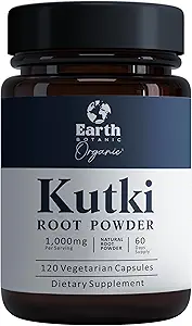 Kutki Root Powder 1000 mg 120 Capsules (Picorohiza Kurrooa) 60 días de suministro