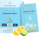 Feel Goods Hydration Hero, 1,000mg Electrolytes Powder, Sugar Free, Magnesium, Organic Aloe Vera, L Theanine, Vitamin C & B12, Non GMO, Keto, Vegan, Electrolyte Packets | Lemon Lime, 15 Count