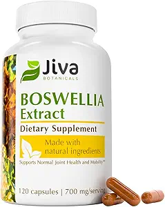Jiva Botanicals Boswellia Extract Capsules 700mg per Serving - Boswellia Serrata Extract Supplement & Black Pepper - Joint Support Supplement for Normal Joint Health - 120 Capsules (Pack of 1)