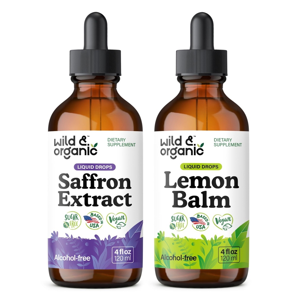 Saffron Extract Tincture 4 fl oz & Lemon Balm Tincture 4 fl oz
