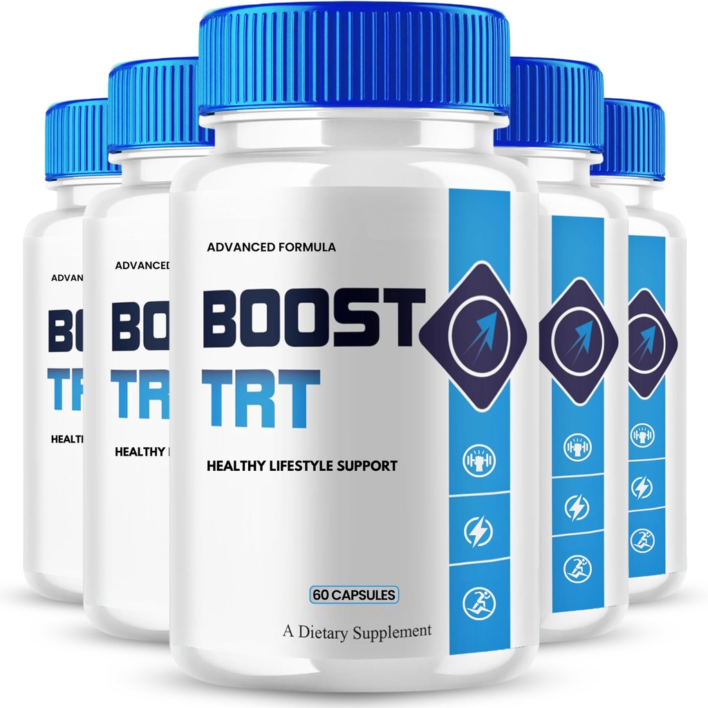 Original Boost TRT Advanced Pills Capsule, Advance Premium Formula, Natural Ingredients for Overall Health & Balanced Lifestyle | BoostTRT | 60 Capsules Each Bottle (Pack of 5)