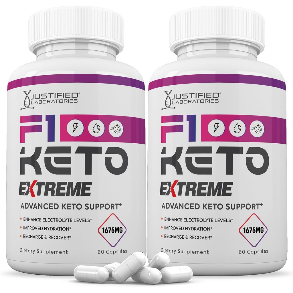 (2 Pack) F1 Extreme Pills 1675MG New & Improved Formula Contains Apple Cider Vinegar Extra Virgin Olive Oil Powder Green Tea Leaf 120 Capsules