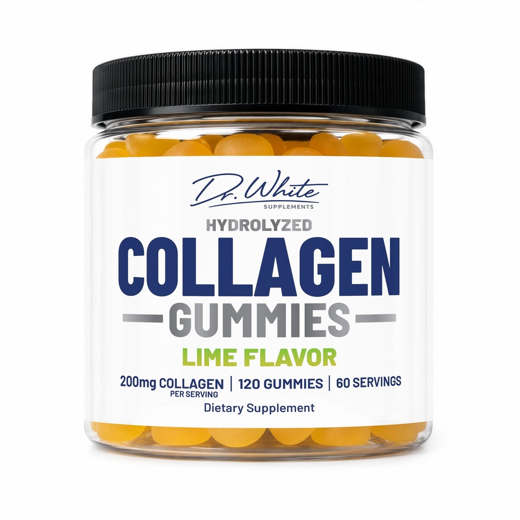 Hydrolyzed Collagen Gummies for Men & Women, Clinically Inspired, Types 1 2 3 5 10, Gluten-Free, Non-GMO, Gelatin-Free, 200mg per Serving, Lime Flavor (120 Gummies)