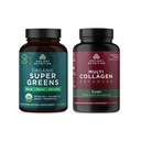 Ancient Nutrition Organic Supergreens Tablets, 90 Count + Multi Collagen Advanced Lean Capsules, 90 Count
