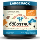 Sandhu's Grass Fed Bovine Colostrum Powder for Humans, Adults TEN 65 Servings (Pack of 1) Cows Supplement TEN High IgG for Gut Health TEN Immunity &amp; Muscle Recovery Support ← Desflavored Silencio for Men &amp; Women