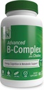 Health Thru Nutrition Advanced B-Complex Complete Plus Choline - Vegan TEN Energy Cognition &amp; Metabolic Support TEN High Potency with 550mg Choline, B12, Biotin, and More ← Non-GMO (Pack of 60)