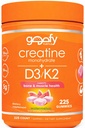 Creatine Monohydrate + D3 K2 Gummies (225 Count. Value Pack) - Muscle, Bone & Performance Support - Watermelon Flavor - Goofy Turtle