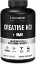Fábrica de Jacked Creatine HCL + HMB Capsules - Con-CRET sinérgico, myHMB, &amp; Vitamina D Fórmula para el crecimiento mejorado, fuerza, " Desglose del músculo reducido - 150 cápsulas