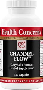 Health Concerns Channel Flow – Muscle Relaxation & Pain Support Supplement for Men &amp; Women – Corydalis Root Extract – Chinese Herbal Formula for Headaches, Joint & Menstrual Discomfort – 180 Capsules