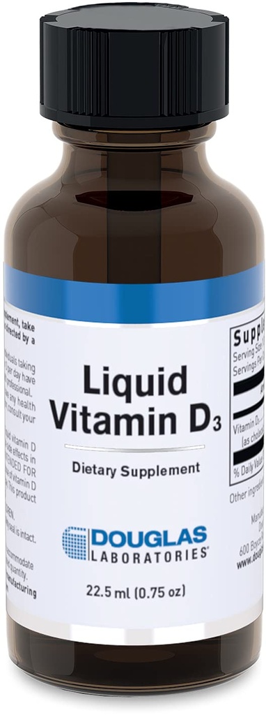 Douglas Laboratories Liquid Vitamin D3 | Supports Bones, Cell Growth, Neuromuscular and Immune Function | 0.75 fl. oz.
