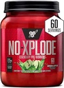BSN N.O.-XPLODE Pre Workout Powder, Energy Supplement for Hombres and Women with Creatine and Beta-Alanine, Flavor: Green Apple, 60 Servings