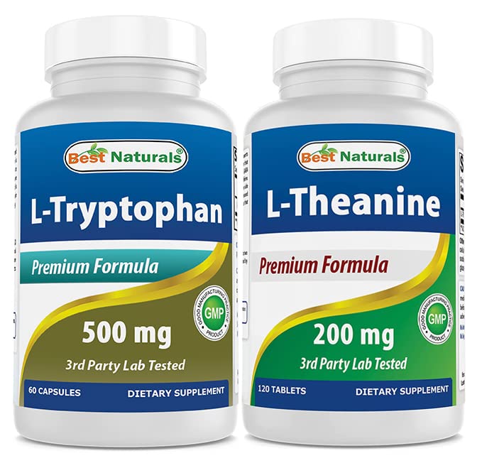 Best Naturals L-Tryptophan 500 mg & L-Theanine 200mg