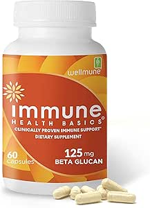 Inmunidad ultratrength - Soporte inmunológico clínicamente probado - Wellmune Highly Purified Beta Glucan - Gluten-Free, Non-allergenic, Non-GMO and Vegan Capsules - 60 cápsulas, 125 mg