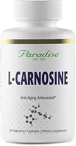 Herbs paradisiaco L-Carnosine, Super Potent, Ultra Puro, Antioxidante, Vegan, No GMO, Gluten Free, 60 cápsulas vegetarianas