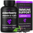 NutraChamps Elderberry with Vitamin C and Zinc - 5 in 1 - Immunity Support Supplement