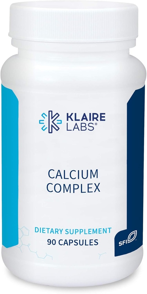 Klaire Labs Calcium Complex - Certified BSE-Free Calcium Microcrystalline Hydroxyapatite & Citrate with Phosphorus (90 Capsules)