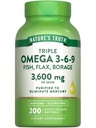 Nature's Truth Triple Omega 3 6 9 | 3600mg | 200 Softgels | Fish, Flax, and Borage Oils | Non-GMO & Gluten Free Supplement