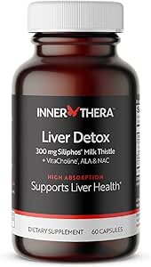 Liver Detox with 360 mg Milk Thistle Supplement with Alpha Lipoic Acid, Choline and NAC, Supports Healthy Liver Function, 60 Veggie Caps