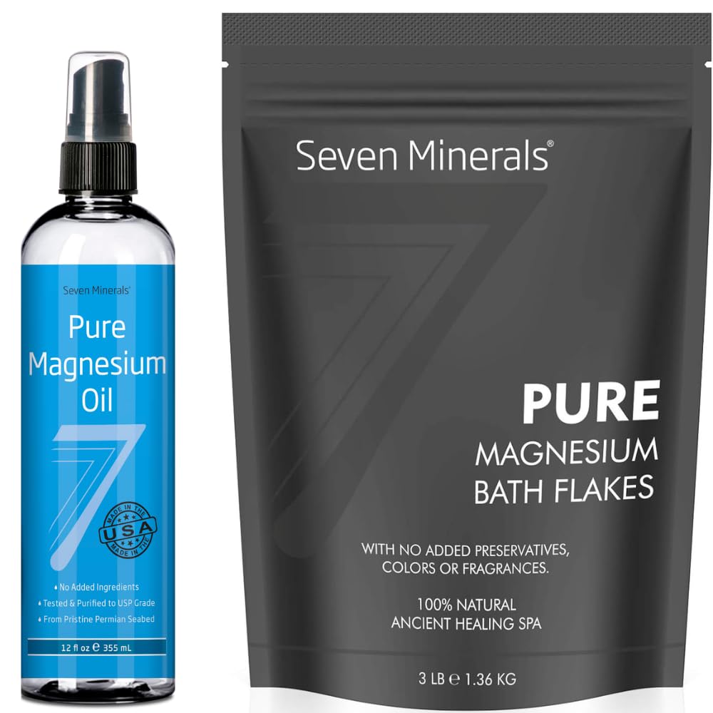 Seven Minerals Pure Magnesium Oil & Pure Magnesium Bath Flakes