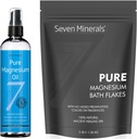 Siete Minerales Aceite de Magnesio Puro &amp; Pulgas de Baño de Magnesio Puro