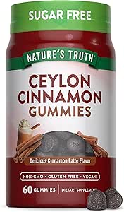 La verdad de la naturaleza Ceylon Cinnamon Gummies ¦ 2000mg ← Sugar Free ← 60 Conde ← Vegan, No Gluten Suplemento Libre